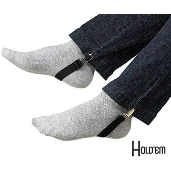 HOLD'EM Boot Straps Leg Pant Stirrup Soft Elastic Heavy Clip Keeps Pants Tucked - Picture 5 of 11